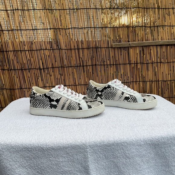 INC International Concepts Shoes - INC Black and White Snake Print Sneakers With Pink Tongue.